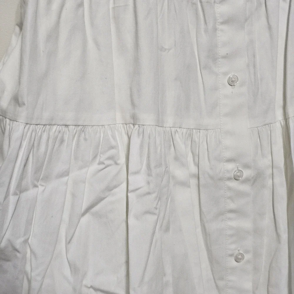 Vince Camuto Women Shirt Dress Size 12 Fit Large New White Elastic Waist Button - Picture 12 of 15